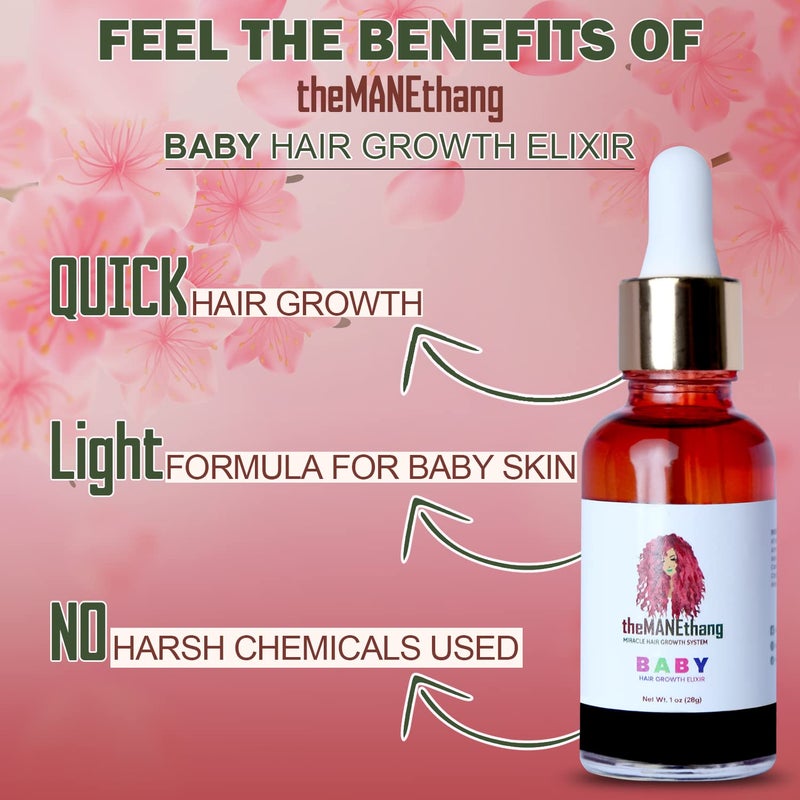 theMANEthang Baby Hair Growth Oil - Organic Newborn Oil with Coconut  Olive  Castor  and Tea Tree Oils - Image 3